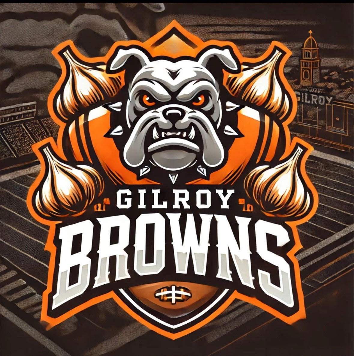 Pop Warner Little Scholars DBA Gilroy Browns Football & Cheer Logo